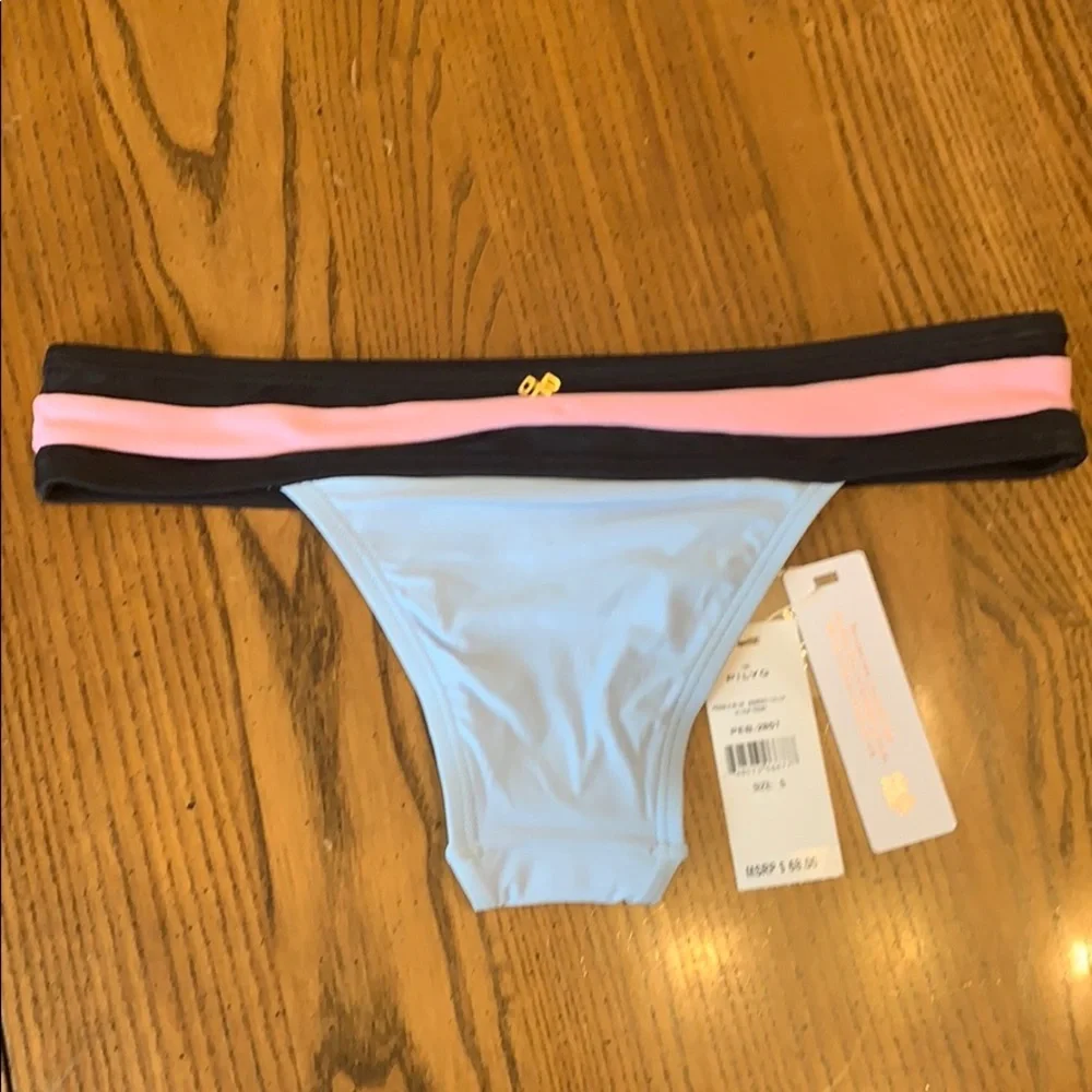 NWT PILYQ‎ Pebble Blue Banded Bikini Bottom